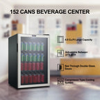 Galanz 4.5 Cu ft 152 Can Beverage Center Mini Fridge, Stainless Steel, New