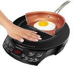 Nuwave Induction Cooktop with 4Qt Non-Stick Ceramic Pan, 3 Watt Settings 600, 900 & 1300W, 6.5a?? Heating Coil, Induction Cooktop, Cooking