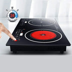 FETCOI, Portable Double Induction Cooktop Portable Electric  Cooker Cooktop Countertop Digital Electric Countertop