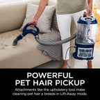 Upright Vacuum, Navigator Lift-Away Deluxe with Large Dust Cup Capacity, HEPA Filter, Swivel Steering, Upholstery Tool & Crevice Tool, Blue, NV360