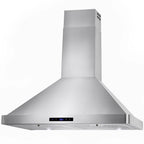 AKDY 30" European Stainless Steel Wall Mount Range Hood with Touch Control Panel