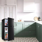 GGTB Retro Compact Two Door Refrigerator, Black, 3.0 Cu ft