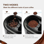 KAPAS Mini Automatic Coffee Machine With Grinding Function, Programmable Timer Mode and Keep Warm Plate,0.6L Capacity, 600W