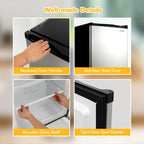 Spaco 3 Cubic Feet Compact Upright Freezer with Stainless Steel Door, Compact Refrigerator for Dorm, Office, Bedroom