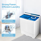 Costway 26lbs Portable Semi-automatic Washing Machine W/Built-in Drain Pump Grey