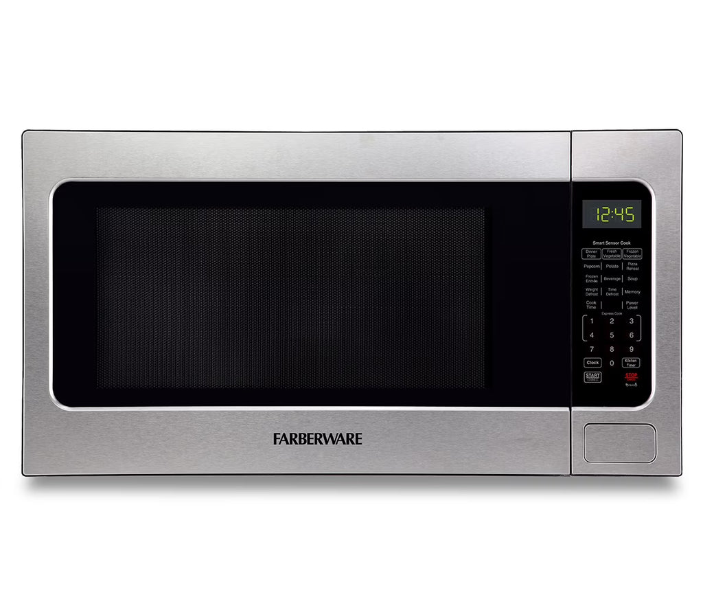 Farberware FMGZ09BKA 0.9 Cu. Ft. Microwave Oven, 900W, Digital Control, LED Display, 6 Cooking Presets, Black