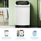 Gymax Capacity 11 lbs. Compact Full-automatic Washing Machine Laundry Washer, White