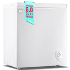 WANAI 3.5 Cubic Feet Chest Freezer Black deep Freezer with Adjustable Temp Knob Ideal for Any Room