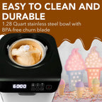 Whynter ICM-128WS 1.28 Quart Compact Upright Automatic Ice Cream Maker