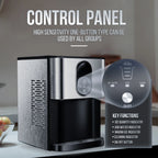 Auseo Ice Maker Countertop with Soft Chewable Ice, 44 Lbs/24H, Self-Cleaning, One-Click Operation for Home/Party(Black)