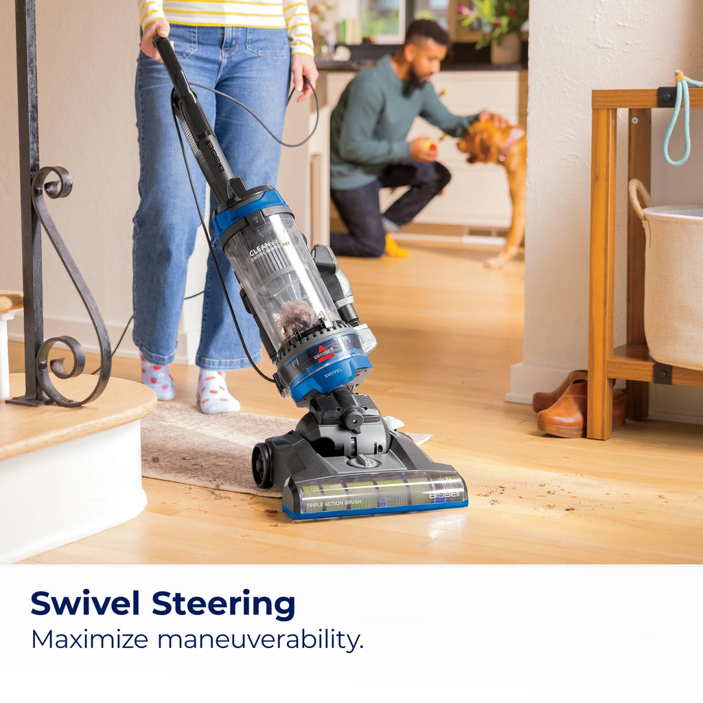 BISSELL PowerLifter Swivel Pet Rewind, Bagless, Upright Vacuum, Pet Friendly, Triple Action Brush Roll, Automatic Cord Rewind, Scatter Free Technology, 2259, Black & Purple
