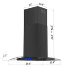 Joeaonz 30-Inch Island Range Hood 900CFM Stainless Steel with Glass Touch Control and Permanent Reusable Filters