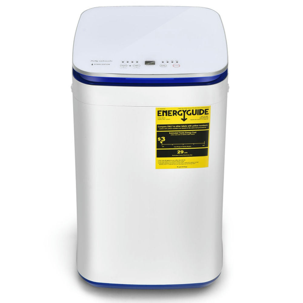 GVN Washer, Washing Machine,Laundry Machines,7.7 lbs Compact Full Automatic Washing Machine with Heating Function Pump