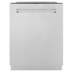 ZLINE 24" Monument Series 3rd Rack Top Touch Control Dishwasher in Black Stainless Steel with Stainless Steel Tub, 45dBa