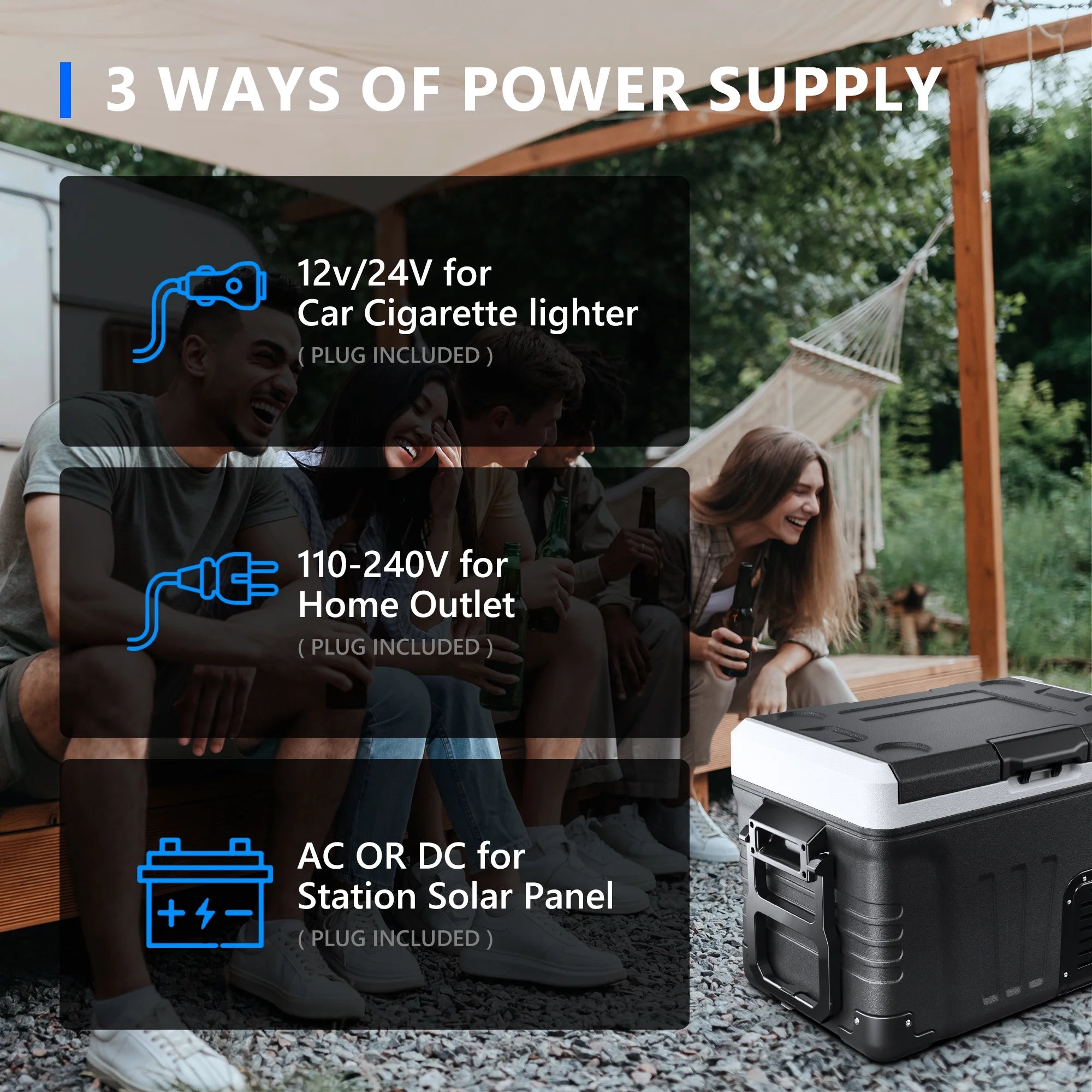 Simzlife 12V Car Refrigerator, 37QT Electric Cooler DC/AC, -4�H~68�H, RV Freezer Fridge Cooler with Wheels & 2 Baskets