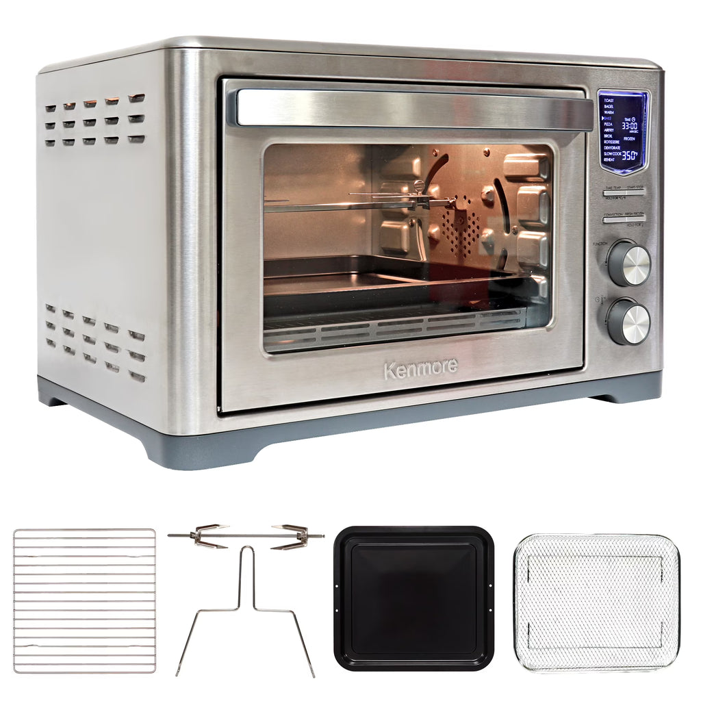 Kenmore 11-In-1 Digital Air Fryer Oven, 1700W Stainless Steel, 6-Slice Capacity