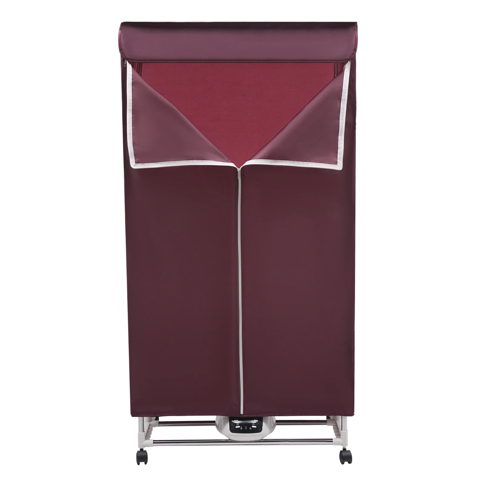 110V Wine Red Clothes Dryer Portable Travel Mini Dryer Machine 1200-1500W Electric Dryer For Homes, Apartments