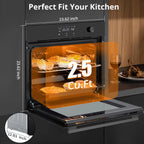 HELLONE 24" Single Wall Oven, Built-in Electric Ovens with 11 Cooking Modes, 3000W, 240V, 2.5 CF Convection Built-in Oven, Stainless Steel, Touch Control, Timer, Safety Lock