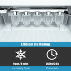 Costway Portable Ice Maker Machine Countertop 26Lbs/24H Self-cleaning w/ Scoop Green