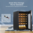 Garvee 24 Bottle Freestanding Wine Cooler Refrigerator with Glass Door for Bar, Party, Winery, Black