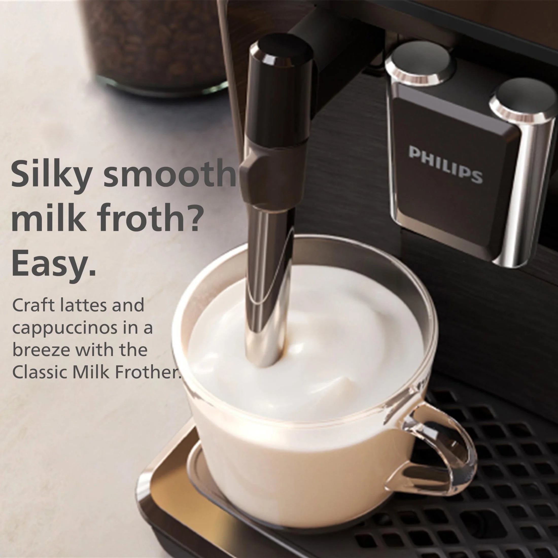 Philips 1200 Fully Automatic Espresso Machine with Milk Frother, Black