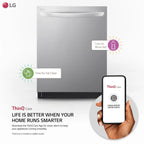 LG LDTS5552S 46 dB Stainless Steel Top Control Dishwasher with Quadwash