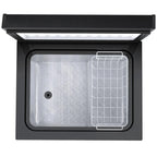 Auseo 2.5 cu. ft. Chest Freezer with 2 baskets Free Standing Top open Door Deep Compact Freezer Suitable for Home/RV/Kitchen/Office-Black