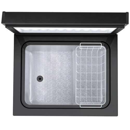 Auseo 2.5 cu. ft. Chest Freezer with 2 baskets Free Standing Top open Door Deep Compact Freezer Suitable for Home/RV/Kitchen/Office-Black