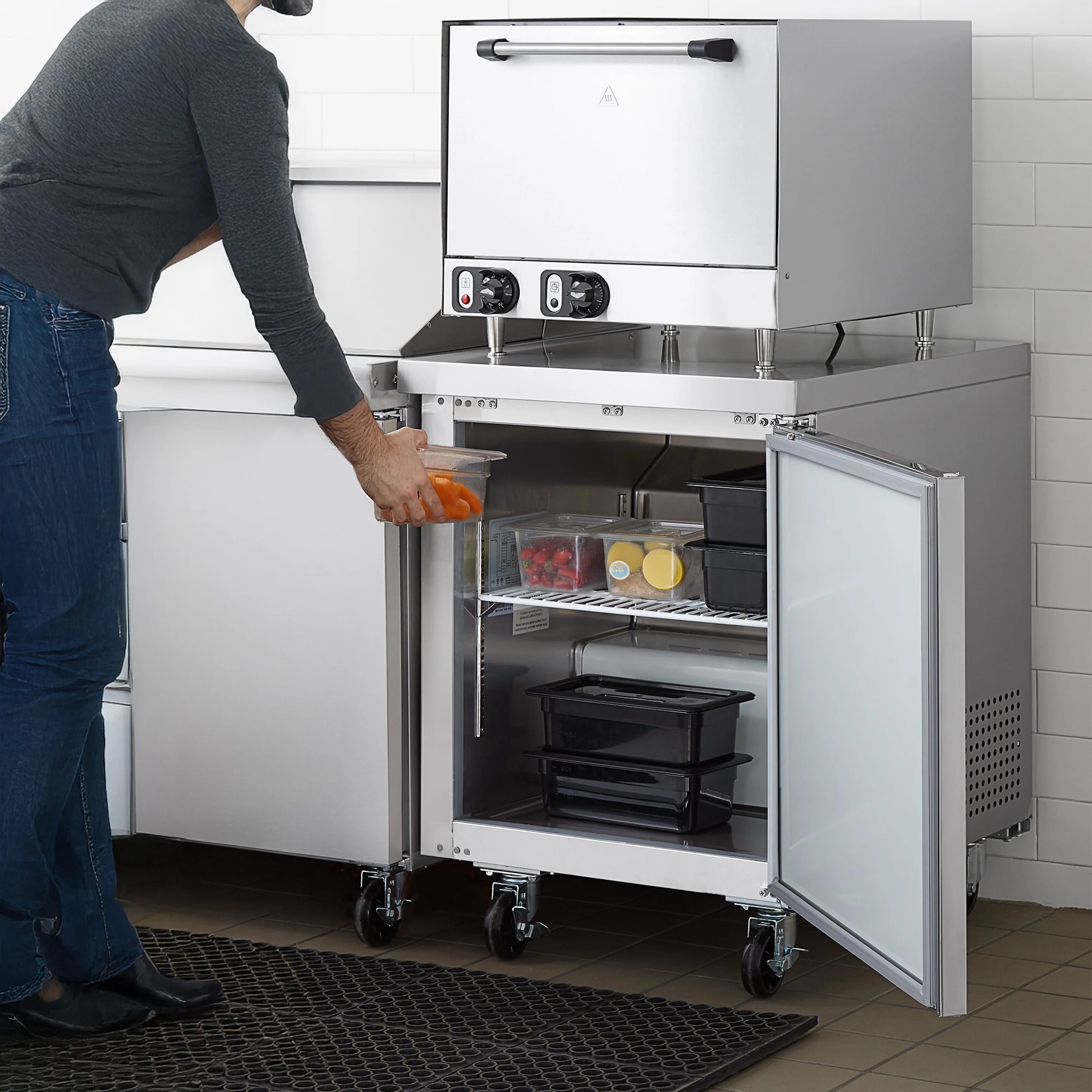 NSF 29 in. Undercounter Freezer 7 Cu.Ft.  Worktop Single Door Stainless Steel Commercial Freezer