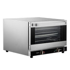 Choco Moon ETL 1600W Compact Convection Oven 47L/43Qt Countertop Half-Size 4-Tier Toaster Glass Door Electric Baking Trays Racks Gloves Inc 120V Commercial Use