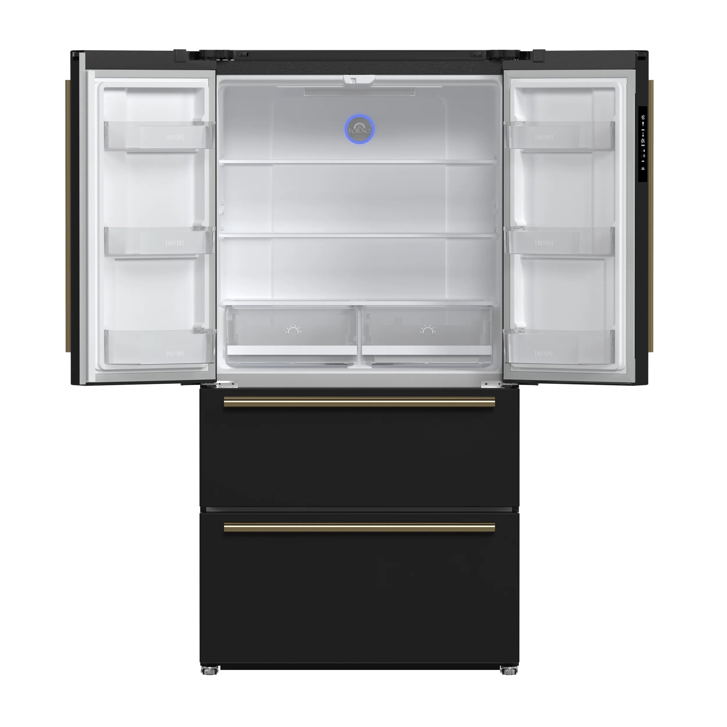 Forno Espresso Moena 36-inch French Door Refrigerator in Black, 19.2 Cu.ft