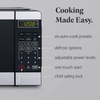 Farberware Countertop Microwave Ov 1100 Watts, 2.2 cu ft - Smart Sensor With LED Lighting and Child Lock - Perfect for Apartments and Dorms - Easy Clean Black Interior, Stainless Steel
