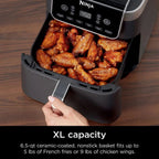 Ninja Air Fryer Pro XL 6-in-1 with 6.5 QT Capacity, Max Crisp, Air Fry, Air Roast, Bake, Reheat, Dehydrate, Max Crisp Technology with 450F, Nonstick Basket u0026 Crisper Plate