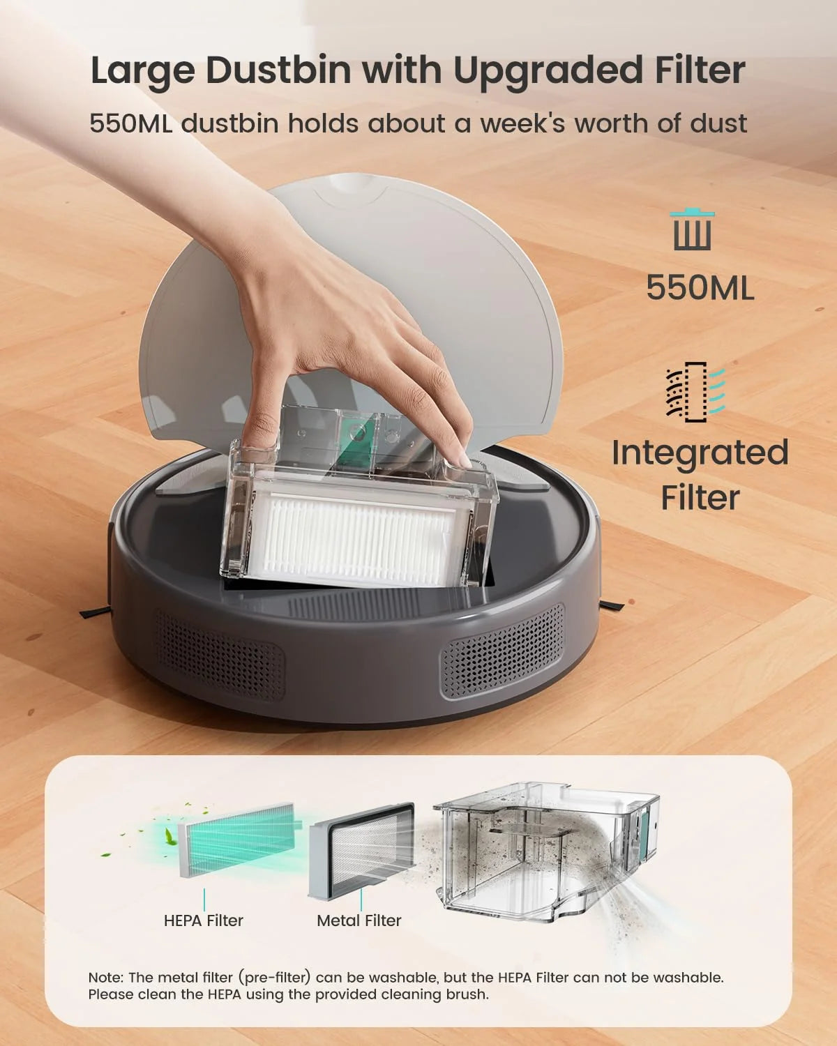 Lefant Robot Vacuum Cleaner with 4500Pa Suction, PSD Obstacle Avoidance, APP/Remote/Voice Control,Ideal for Pet hair, M310