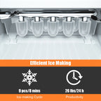 Costway Portable Ice Maker Machine Countertop 26Lbs/24H Self-cleaning w/ Scoop Green