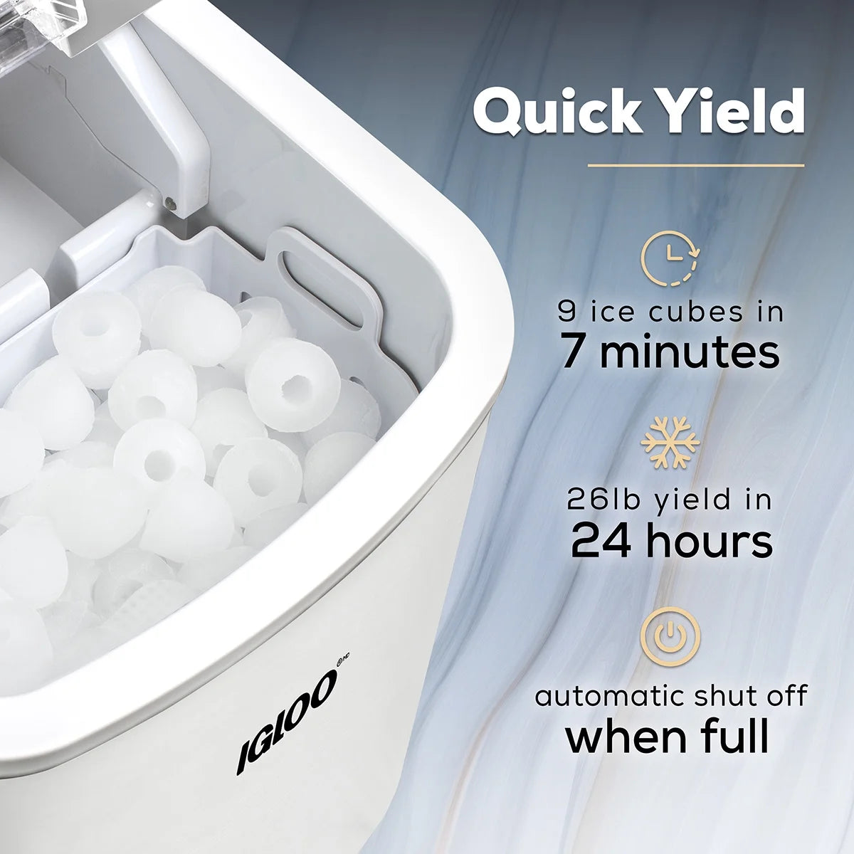 Igloo Handled Automatic Ice Machine Self Cleaning Countertop Ice Maker with Scoop, Aqua