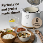 Banu Uniforms in 3-Cup in Multi-Functional Rice Cooker, White, Nonstick Interior