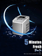 Ice Maker Countertop 2 Ice Sizes, 30 lbs Bullet Ice in 24H, Self-Clean, 9 Cubes in 5 Mins, FOHERE