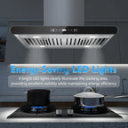 Island Range Hood 30 Inch 700 CFM kitchen Hood with Dual-Sided Touch Gesture Remote Control Ceiling Mount Convertible Ducted/Ductless 3-Speed Fan 3 Stainless Steel Baffle Filters
