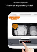 Fichiouy Portable Countertop Dishwasher 3 Programmes with LED Display&Water Pipe Air Dry Function White