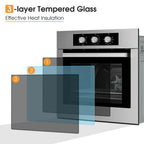 GVN Extra Large Countertop Oven,24 Inch Single Wall Oven 2.47Cu.ft with 5 Cooking Modes-Silver