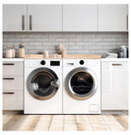 YOSITiuu Washer Dryer 54 inch Countertop with Safety Ledge for Laundry Room Organization, Light Wood, LF-WDCT1C