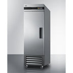 Commercially approved frost-free reach-in freezer in complete stainless steel, left hand door swing