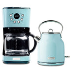 Haden Coffee Maker & Heritage 1.7 Liter Electric Kettle, Black & Chrome