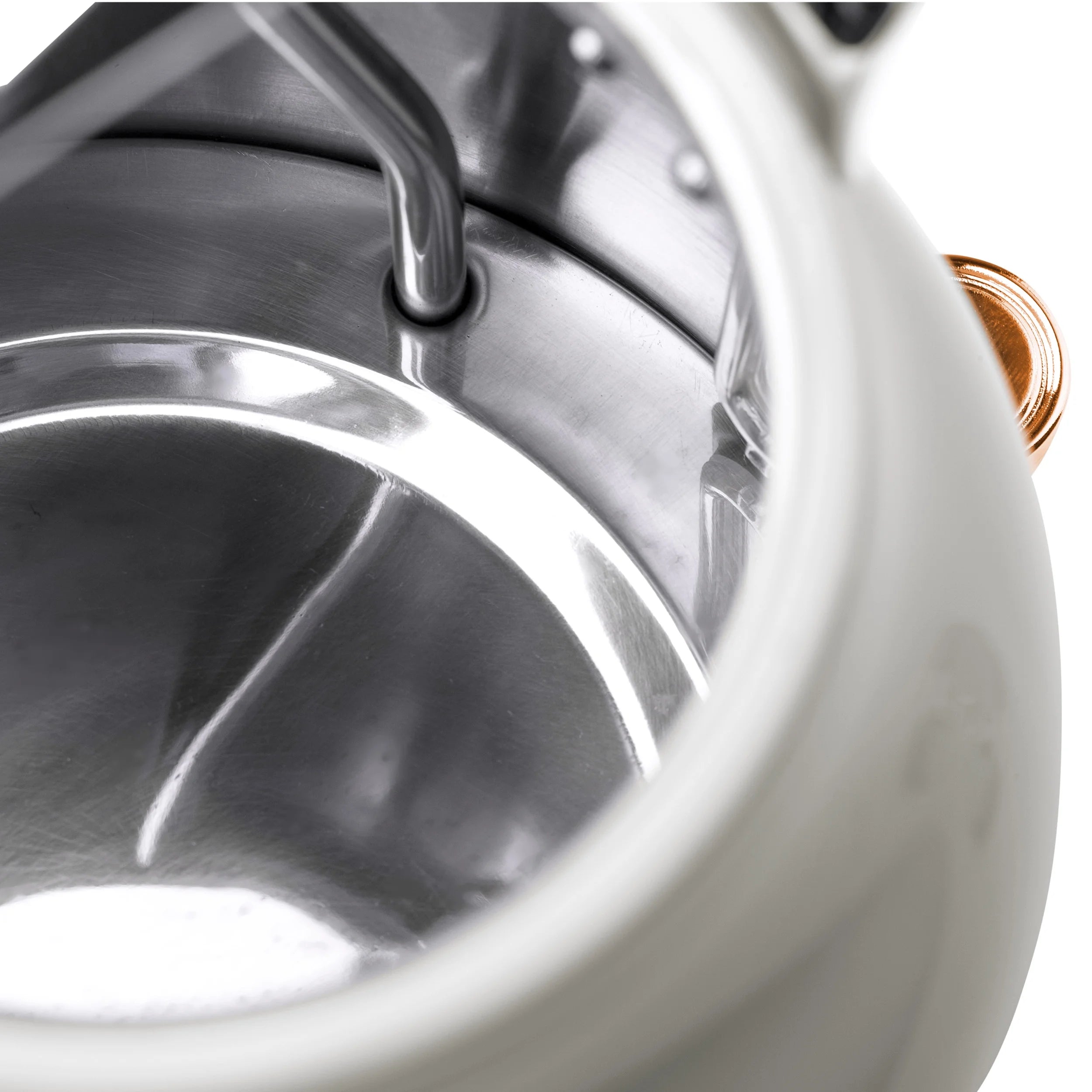 Open Box Haden Heritage 1.7L Stainless Steel Retro Electric Kettle,Ivory/Copper