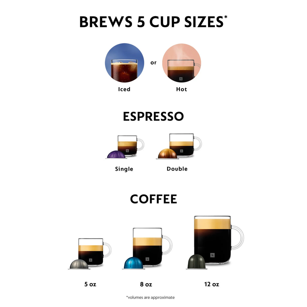 Nespresso Vertuo Pop+ Cold Value Added Bundle by De'Longhi, Liquorice Black