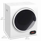 Resenkos 1.5 cu.ft Portable Compact Clothes Laundry Dryer with Intelligent Drying for Apartments Dorms RVs, Charcoal Gray