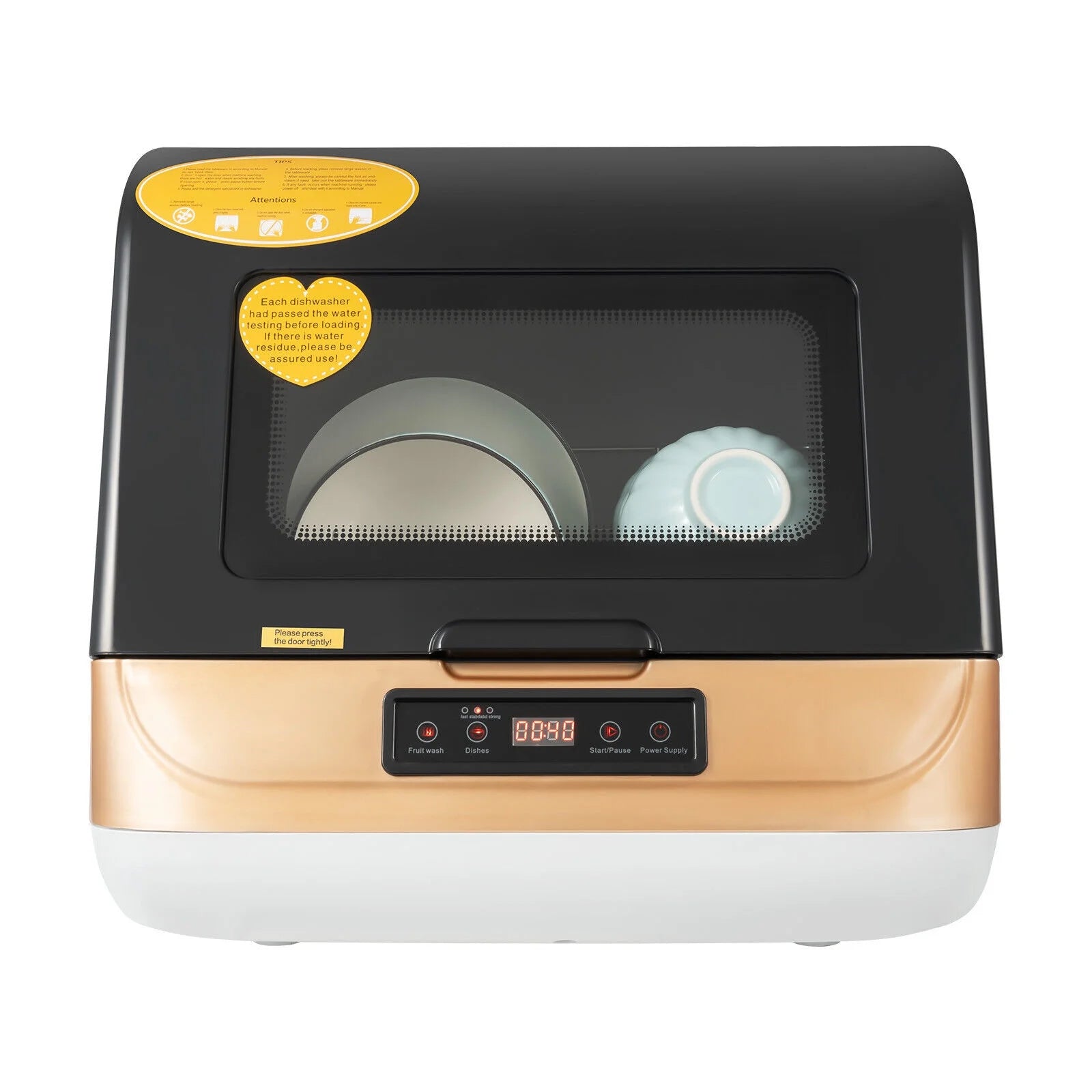 Dish washer Large Capacity Portable Washer Mini Dish Washer Compact Counter-top for clean tableware, vegetables, fruits