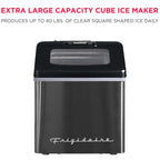 Frigidaire 40lbs. Countertop Clear Square Ice Maker - Stainless Steel