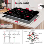 Gasland Chef 5 Burner Ceramic Cooktop,Mechanical Knob Control Electric Stove Top,240V